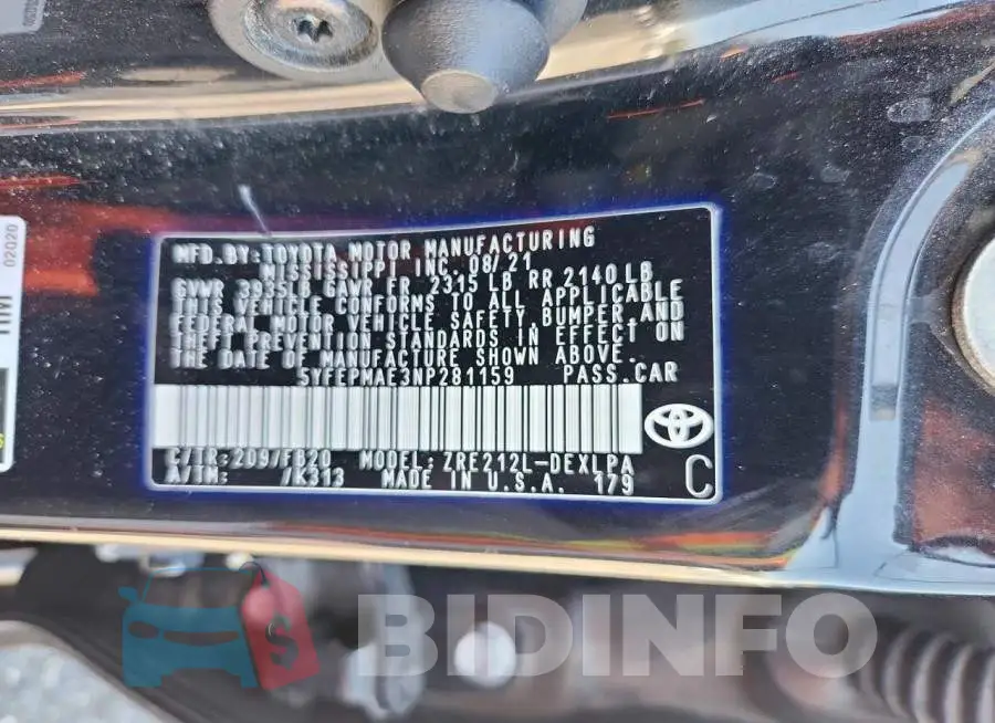 5YFEPMAE3NP281159 Photo# 12