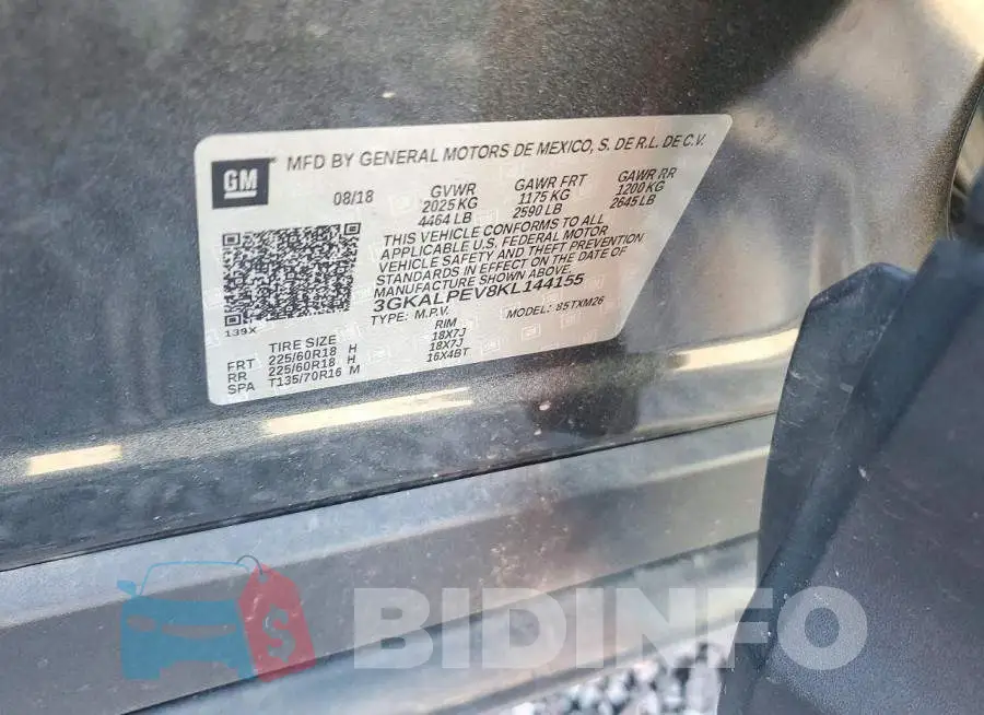 3GKALPEV8KL144155 Photo# 13