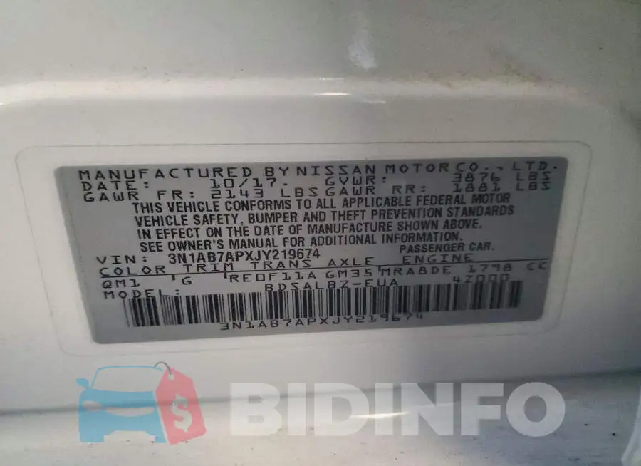 3N1AB7APXJY219674 Photo# 12