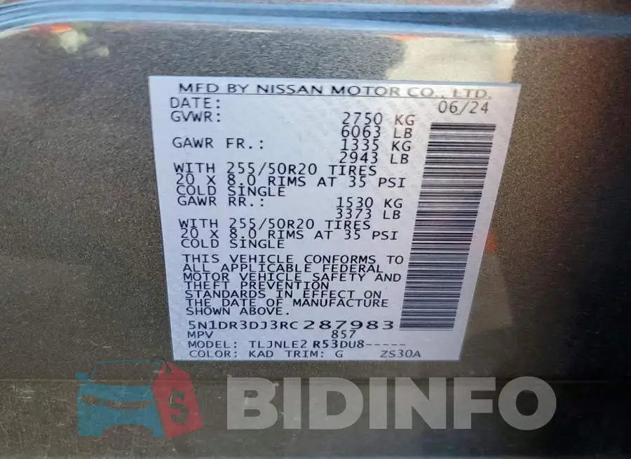 5N1DR3DJ3RC287983 Photo# 13