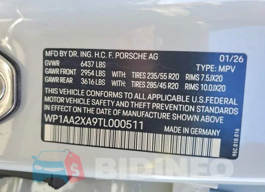 WP1AA2XA9TL000511 Photo# 13