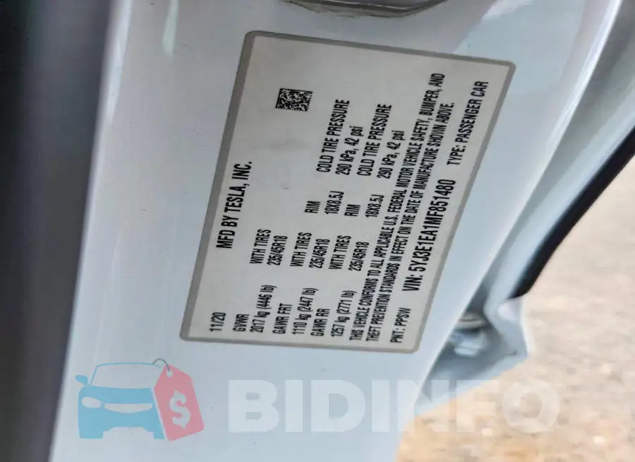 5YJ3E1EA1MF851480 Photo# 12