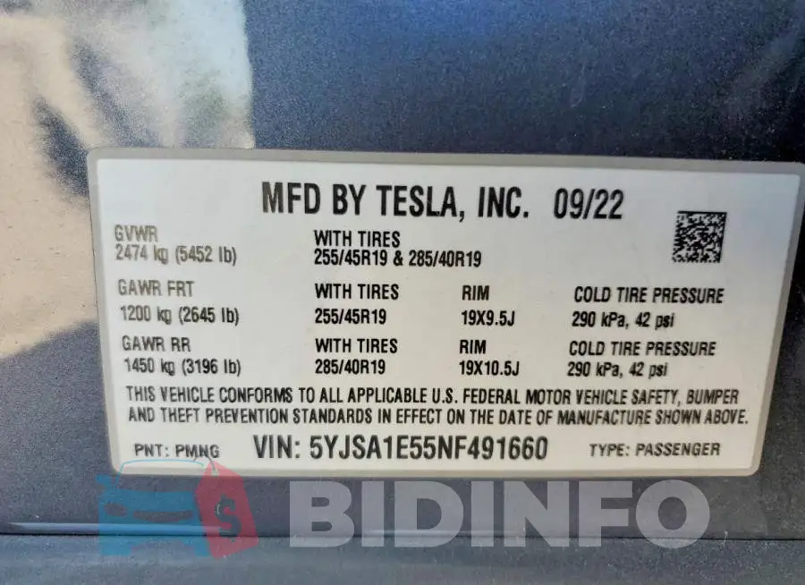 5YJSA1E55NF491660 Photo# 13
