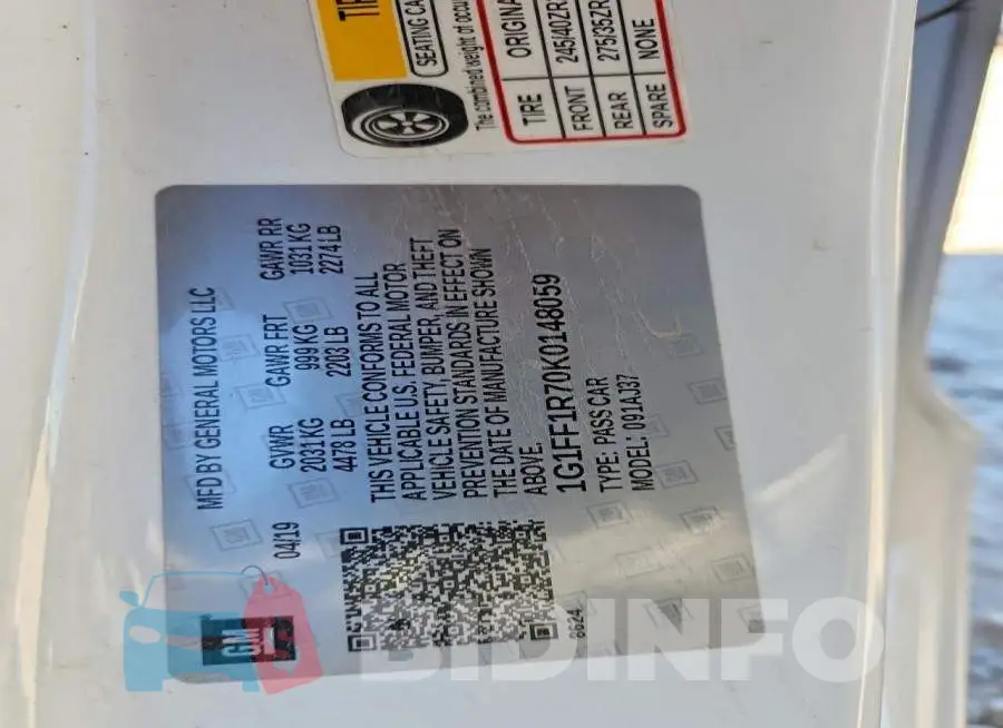 1G1FF1R70K0148059 Photo# 12