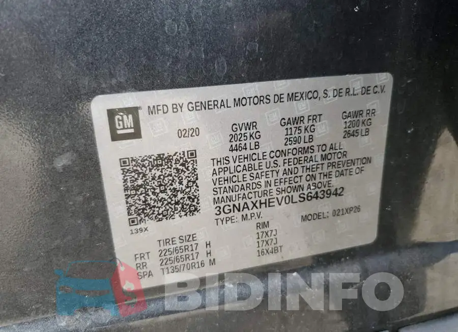 3GNAXHEV0LS643942 Photo# 12