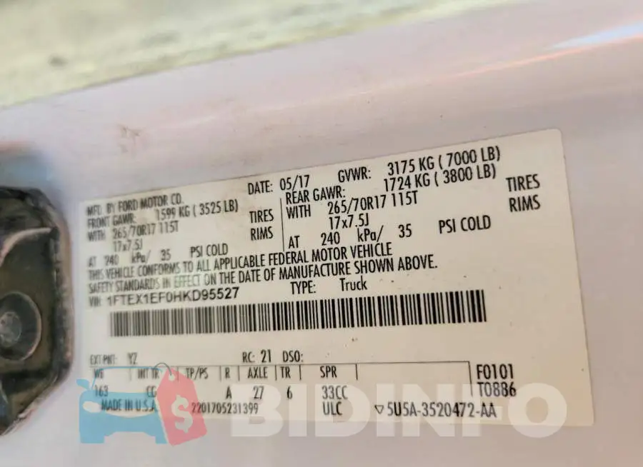 1FTEX1EF0HKD95527 Photo# 13