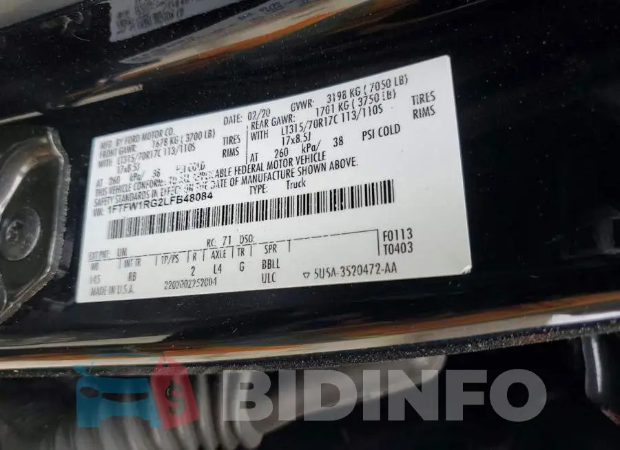 1FTFW1RG2LFB48084 Photo# 12