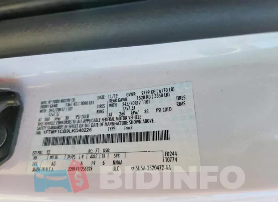 1FTMF1CB9LKD40226 Photo# 12