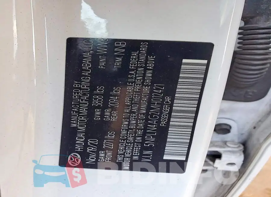 5NPLN4AG2MH012421 Photo# 12