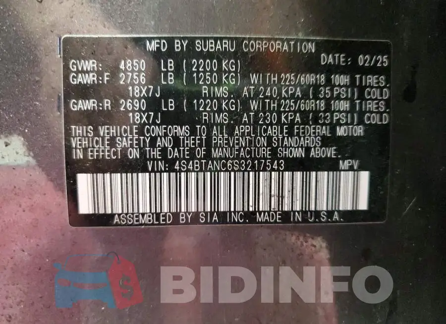 4S4BTANC6S3217543 Photo# 12