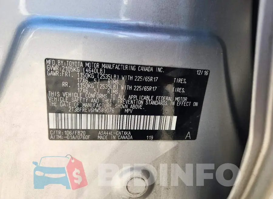 2T3BFREV6HW589076 Photo# 13