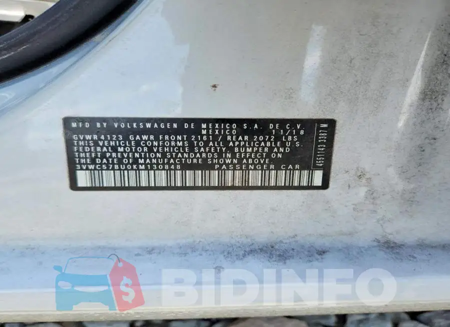 3VWC57BU0KM130848 Photo# 13