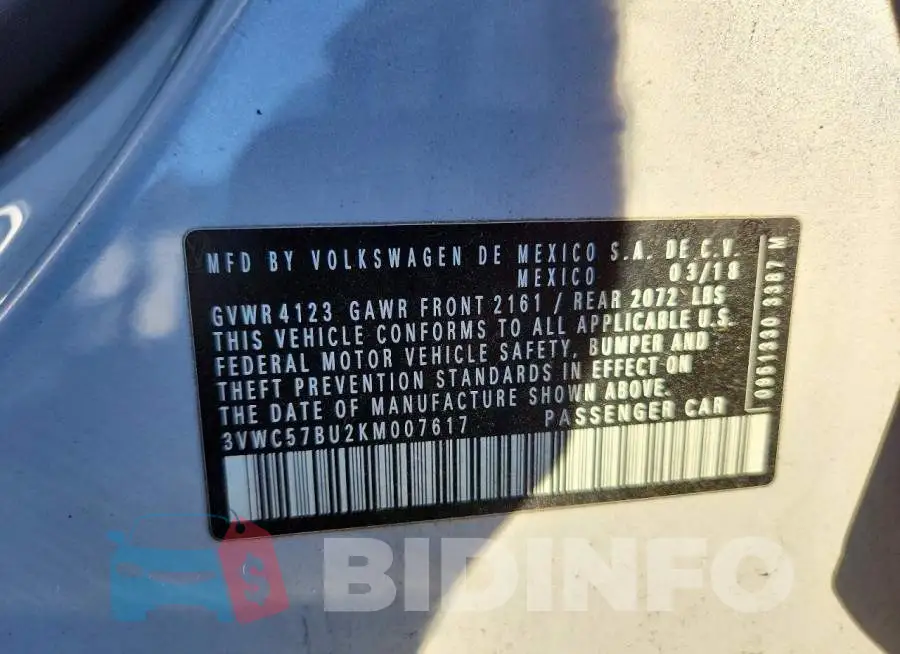 3VWC57BU2KM007617 Photo# 13