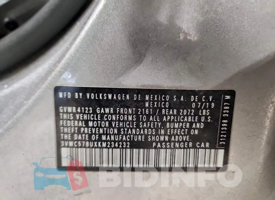 3VWC57BUXKM234232 Photo# 12