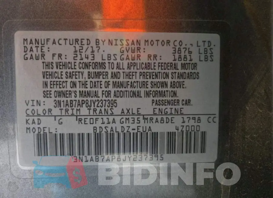 3N1AB7AP8JY237395 Photo# 12