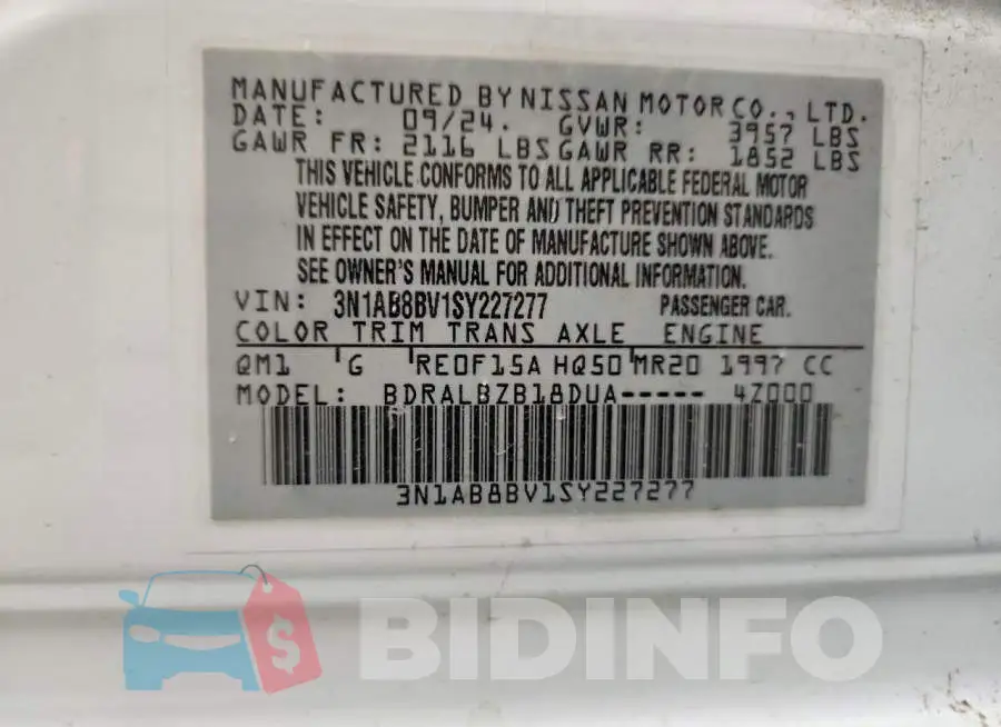 3N1AB8BV1SY227277 Photo# 12