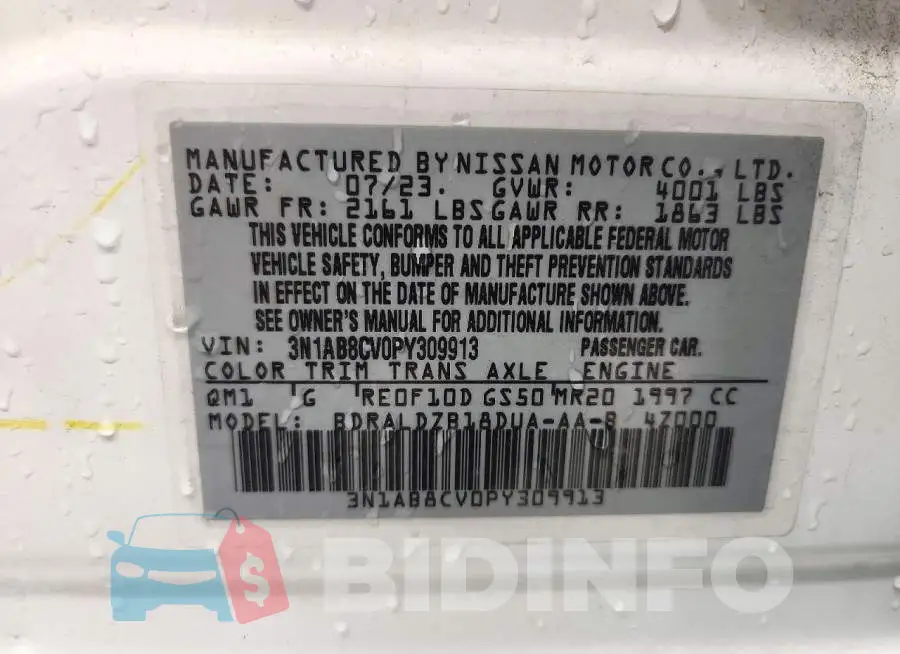 3N1AB8CV0PY309913 Photo# 12