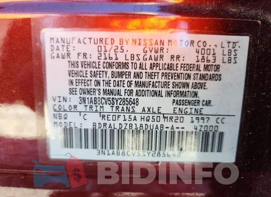 3N1AB8CV5SY285648 Photo# 13