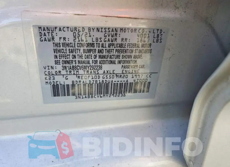 3N1AB8CV6MY292238 Photo# 12