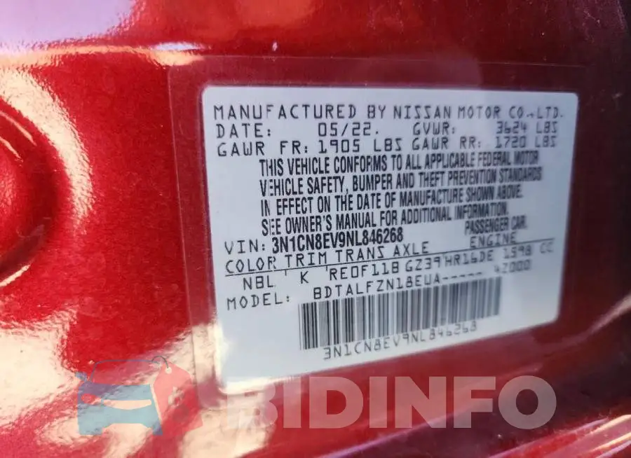 3N1CN8EV9NL846268 Photo# 12