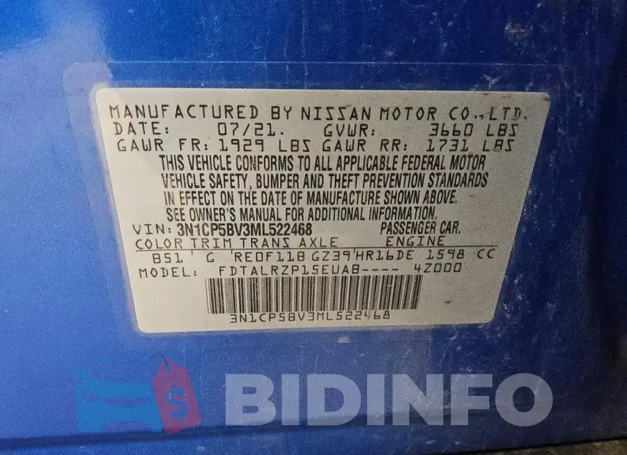 3N1CP5BV3ML522468 Photo# 13
