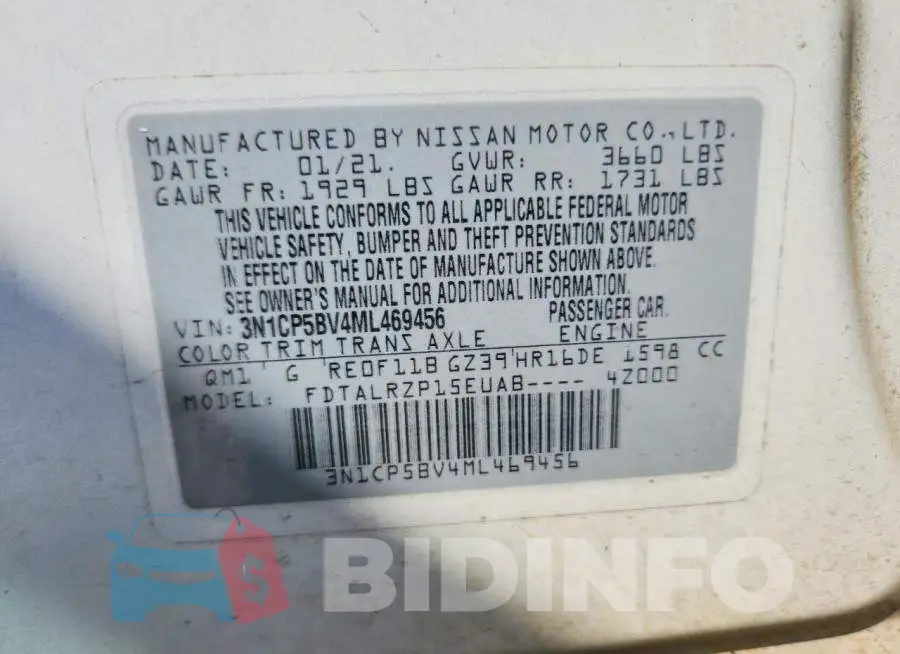 3N1CP5BV4ML469456 Photo# 13