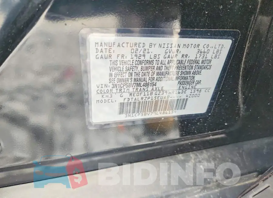 3N1CP5BV7ML486154 Photo# 13