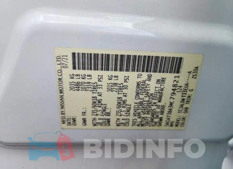 5N1AT3BA3MC794821 Photo# 12