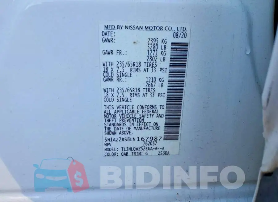 5N1AZ2BS8LN167987 Photo# 13