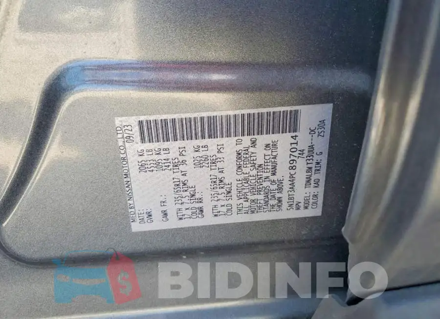 5N1BT3AA4PC897014 Photo# 13