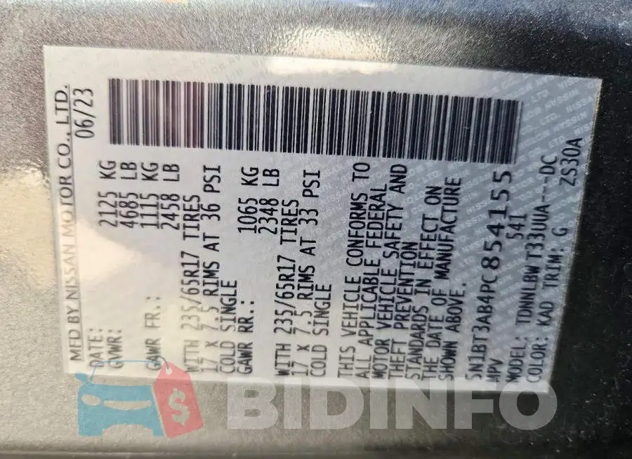 5N1BT3AB4PC854155 Photo# 13