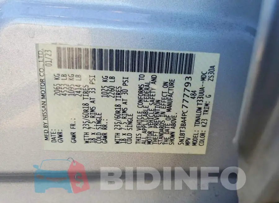 5N1BT3BA4PC777793 Photo# 12