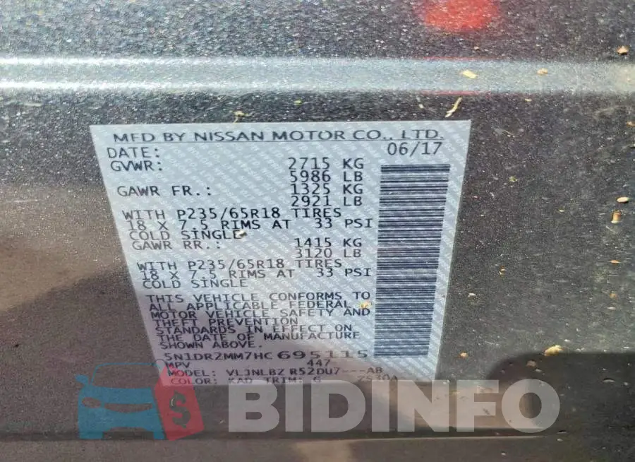5N1DR2MM7HC695115 Photo# 14