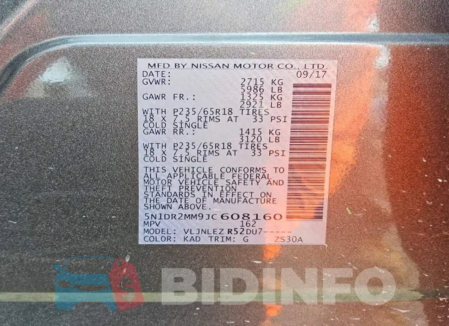5N1DR2MM9JC608160 Photo# 13