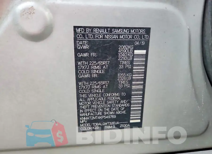 KNMAT2MT4KP549769 Photo# 13