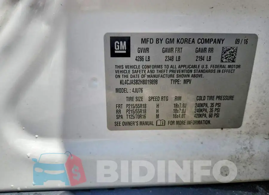KL4CJASB2HB019898 Photo# 12