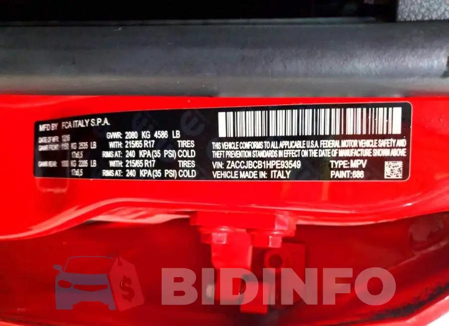 ZACCJBCB1HPE93549 Photo# 13
