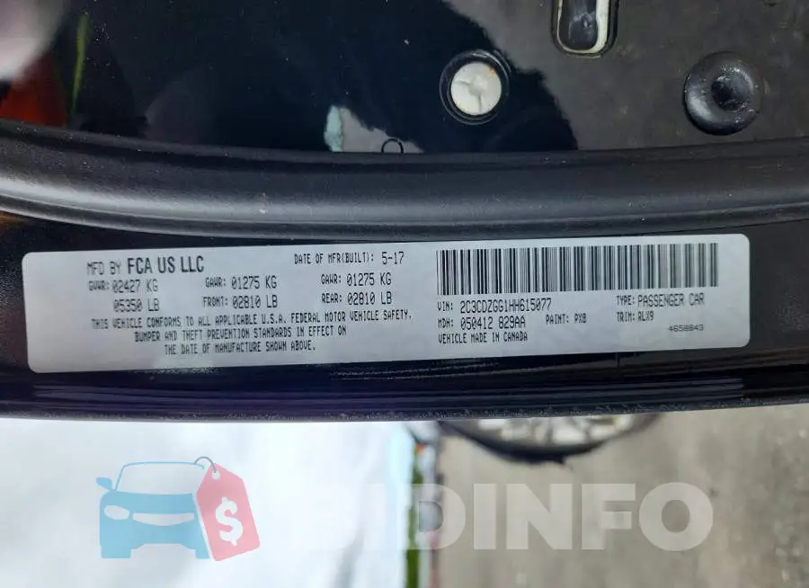 2C3CDZGG1HH615077 Photo# 13