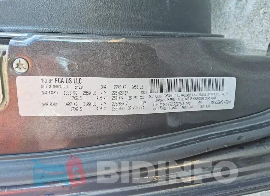 2C4RDGEG2LR207848 Photo# 13