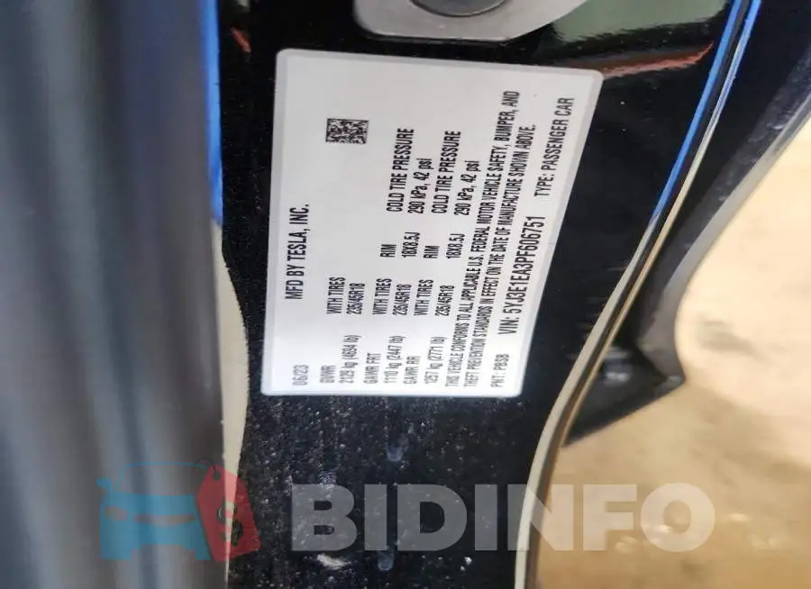 5YJ3E1EA3PF606751 Photo# 12