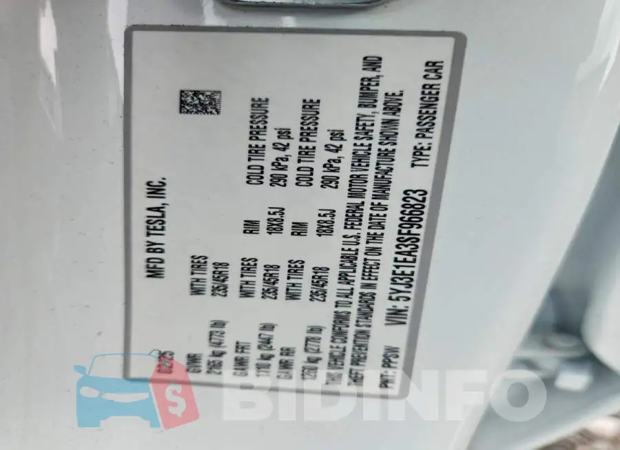 5YJ3E1EA3SF966823 Photo# 12