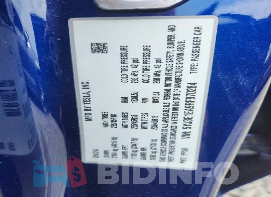 5YJ3E1EA9RF870284 Photo# 13