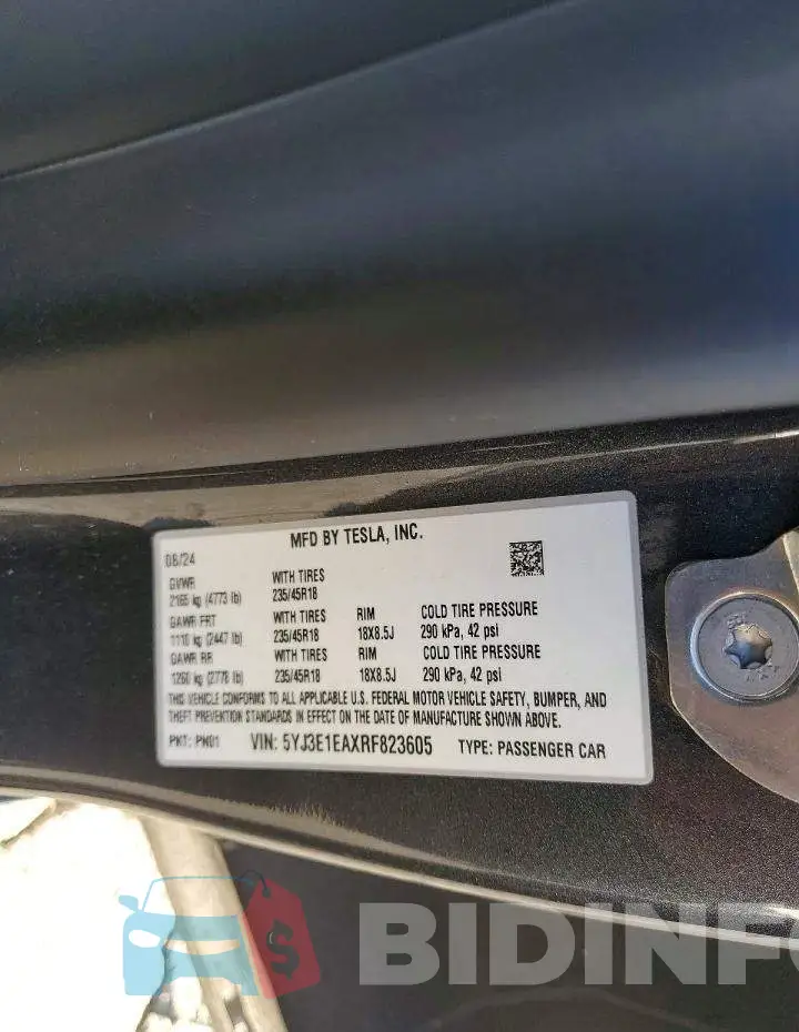 5YJ3E1EAXRF823605 Photo# 12