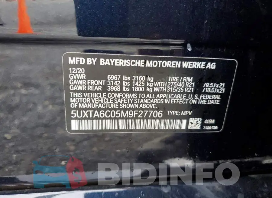 5UXTA6C05M9F27706 Photo# 14