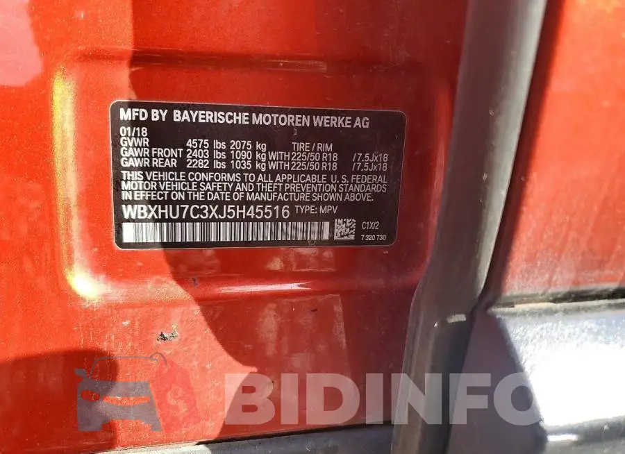 WBXHU7C3XJ5H45516 Photo# 13