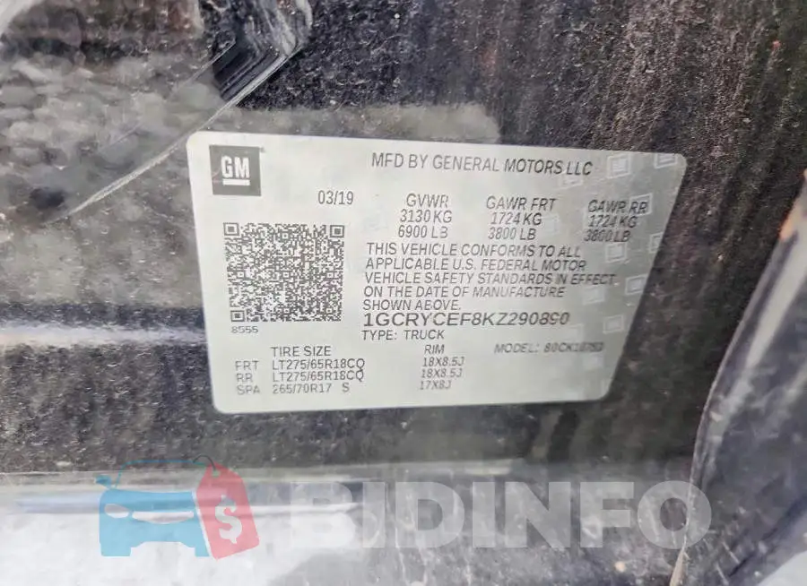 1GCRYCEF8KZ290890 Photo# 12