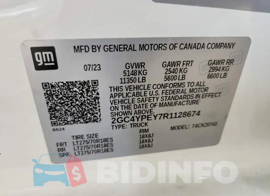 2GC4YPEY7R1128674 Photo# 12
