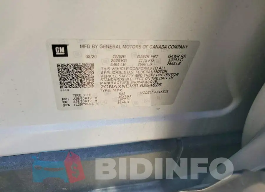 2GNAXNEV6L6264828 Photo# 13