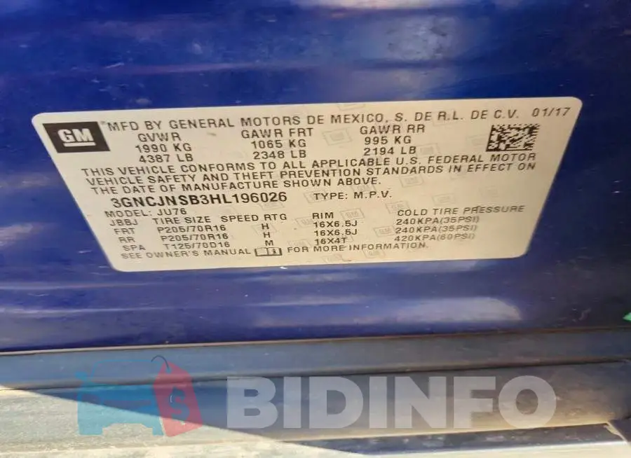 3GNCJNSB3HL196026 Photo# 13