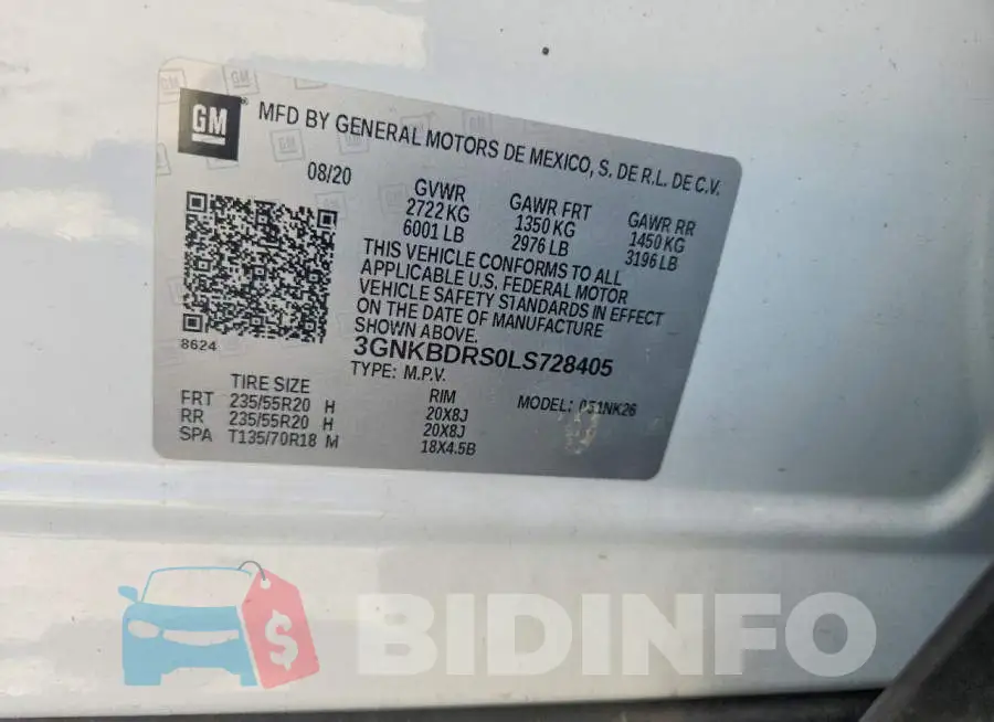 3GNKBDRS0LS728405 Photo# 13